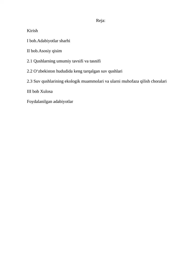 Suv qushlari ekologiyasi
