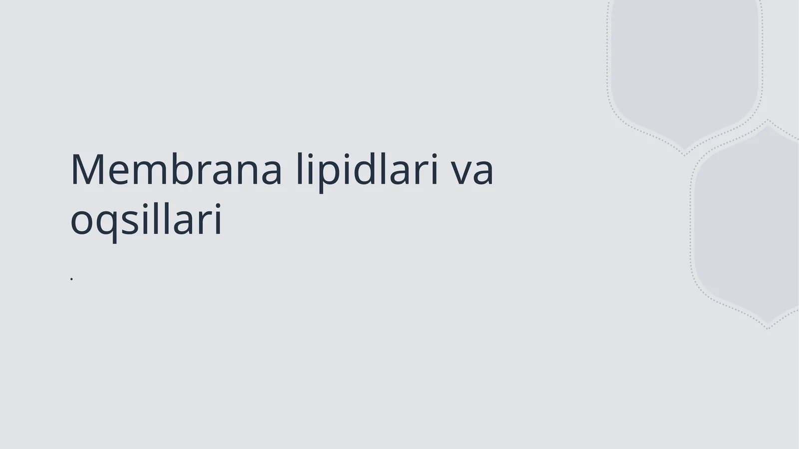 Membrana lipidlari va oqsillari