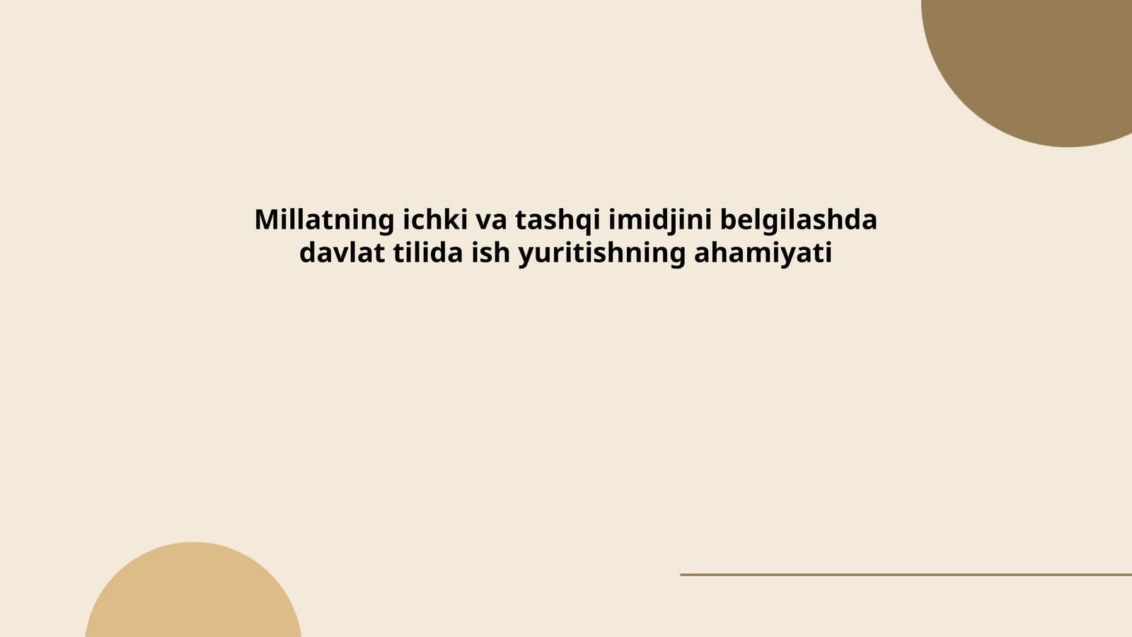 Davlat tili va milliy identitet