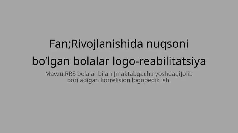 rivojlanishida nuqsoni bòlgan bolalar slayd