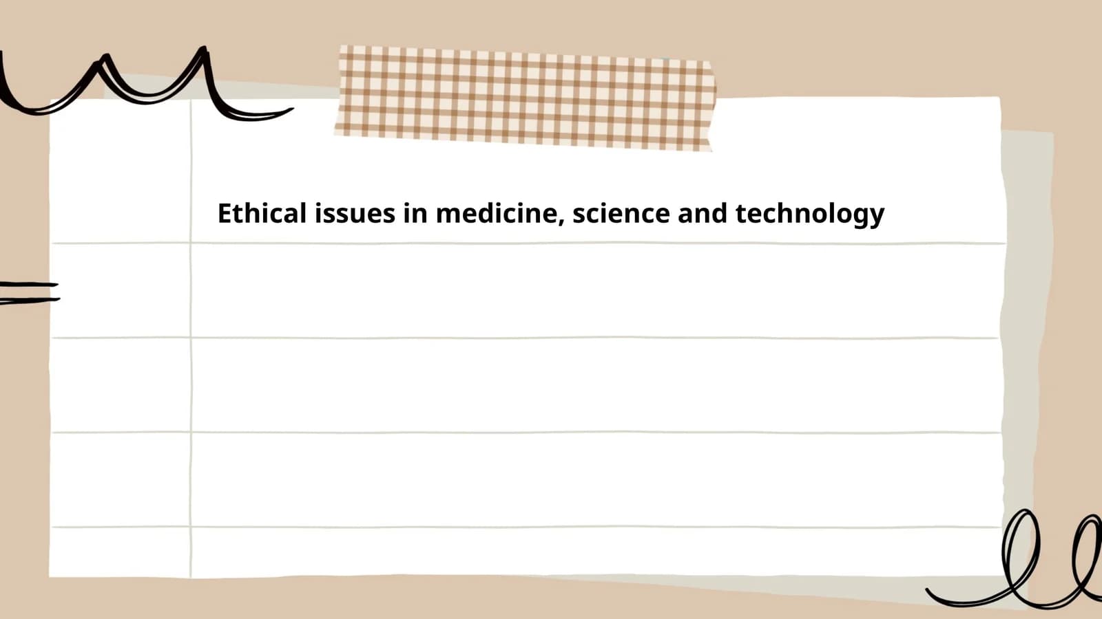 Ethical issues in medicine, science, and technology