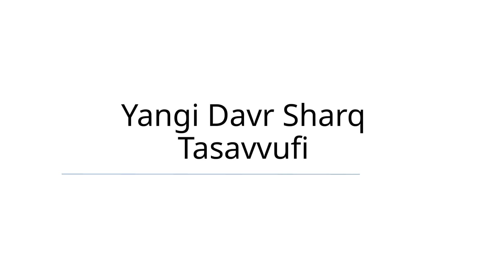 Yangi Davr Sharq Tasavvufi