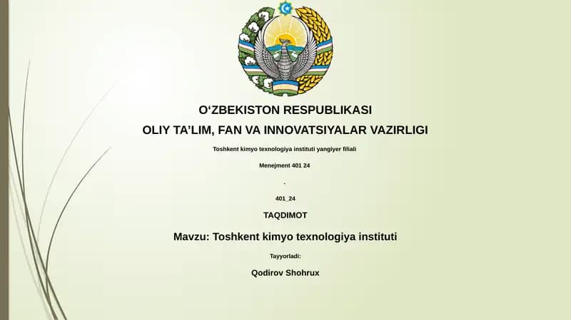 Toshkent kimyo texnologiya instituti