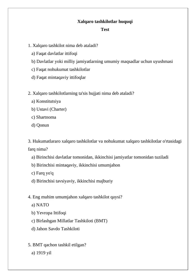 Xalqaro tashkilotlar huquqi