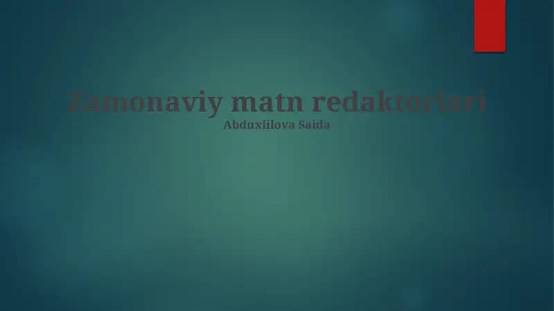 Zamonaviy matn redaktorlari