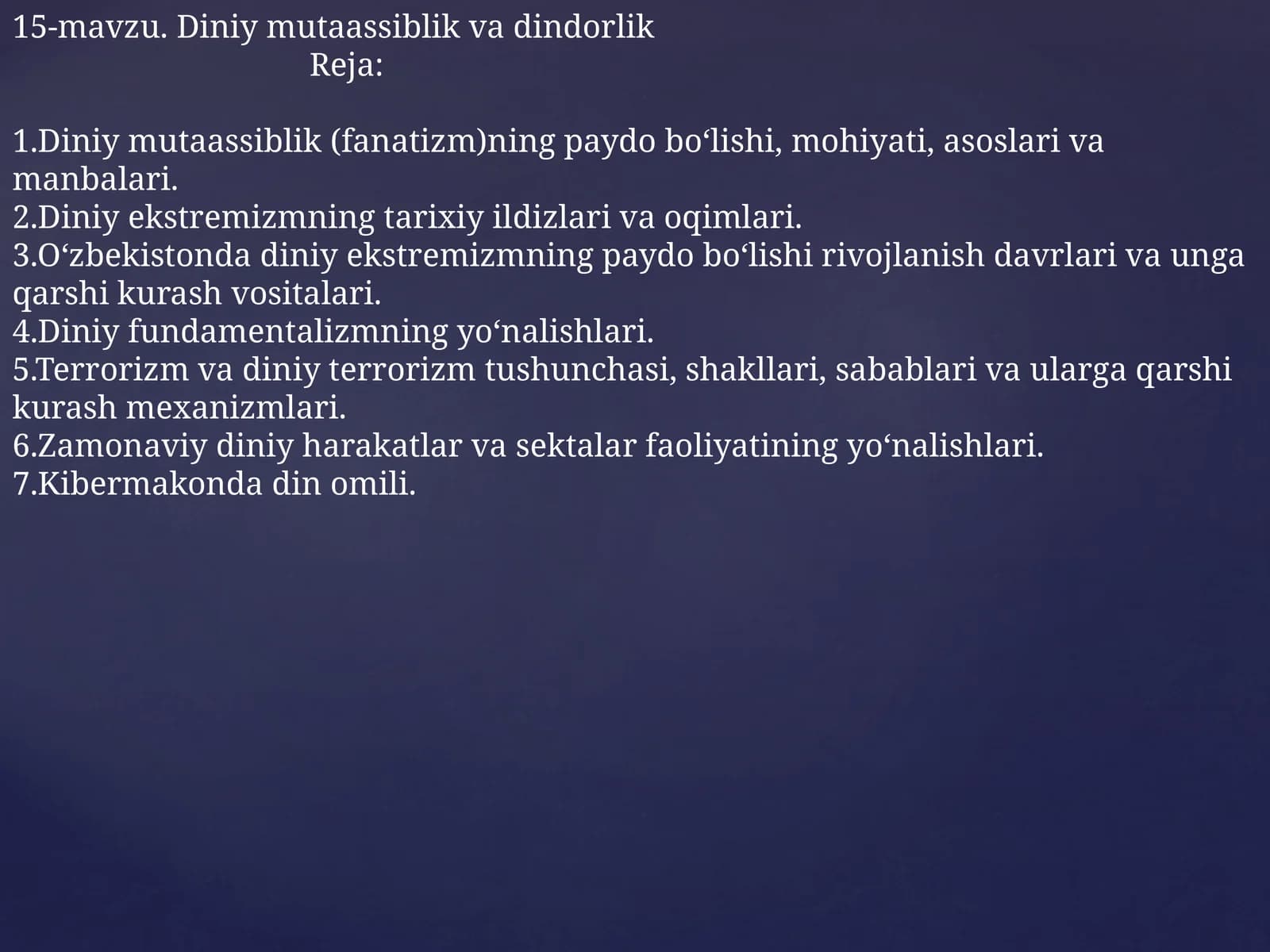 Diniy mutaassiblik va dindorlik
