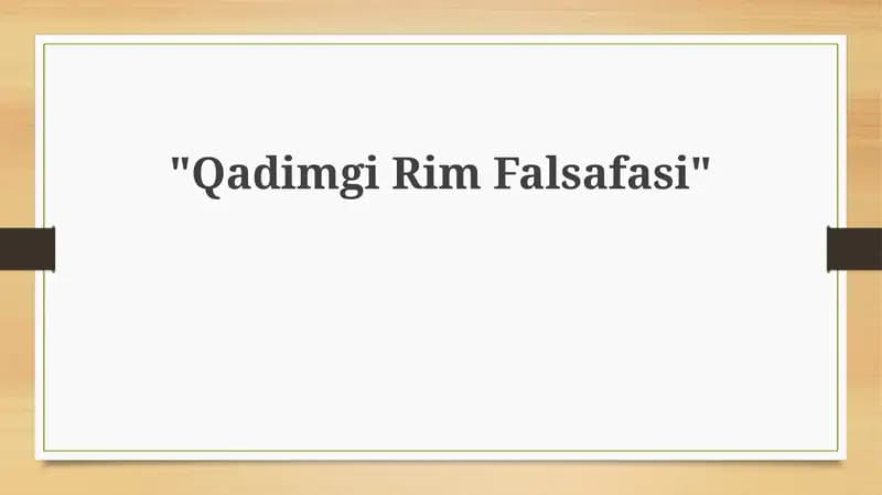 Qadimgi Rim Falsafasi