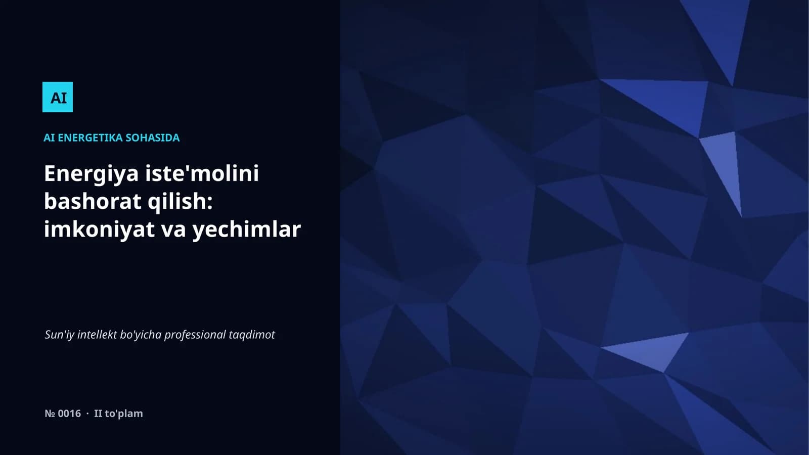 AI ENERGETIKA SOHASIDA