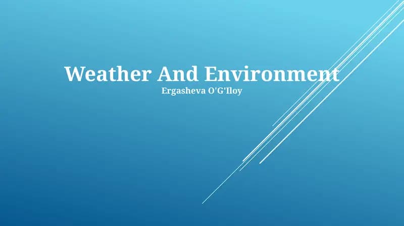 Weather And Environment