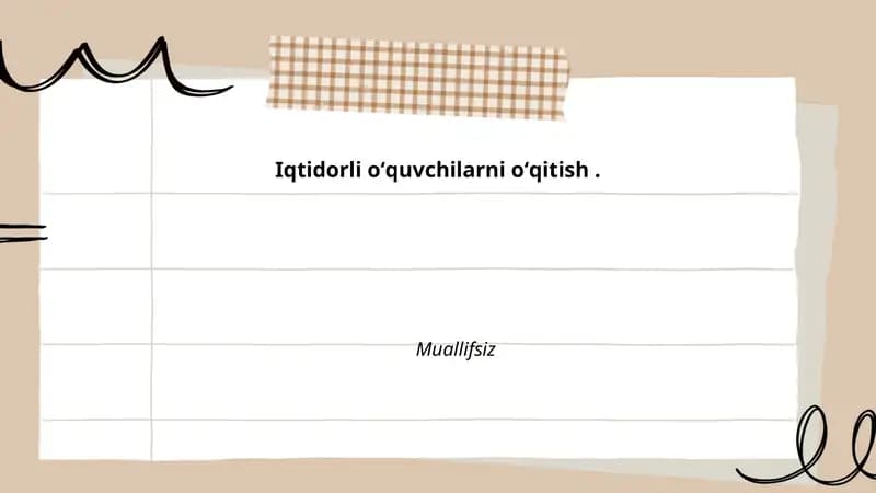 Iqtidorli oʻquvchilarni identifikatsiyalash usullari