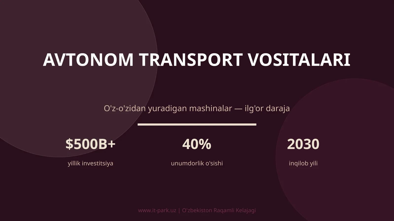 AVTONOM TRANSPORT VOSITALARI
