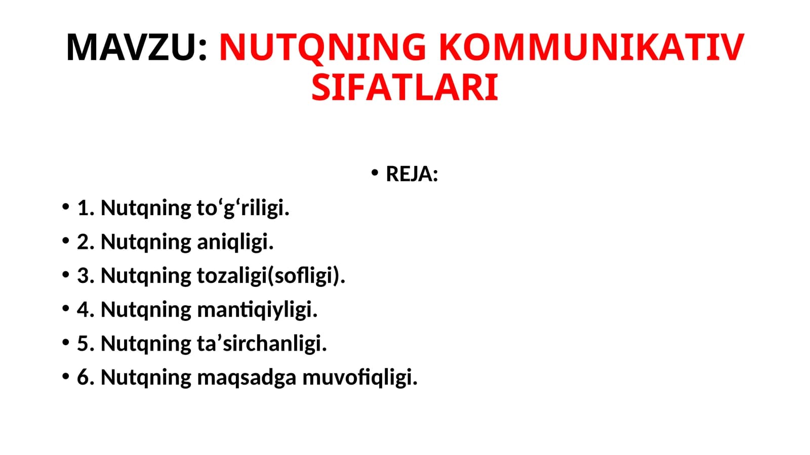 NUTQNINGKОMMUNIKАTIV SIFАTLАRI