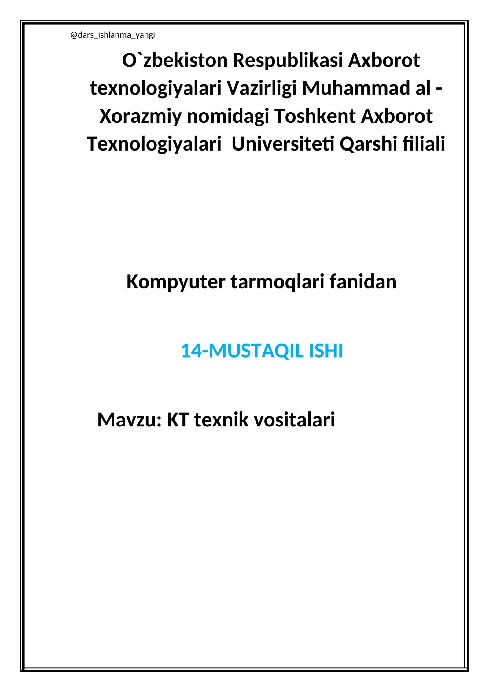 KT texnik vositalari