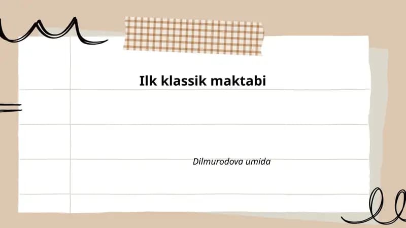 Ilk klassik maktabi tarixi