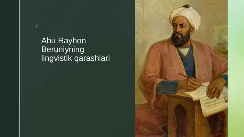 Abu Rayhon Beruniyning lingvistik qarashlari