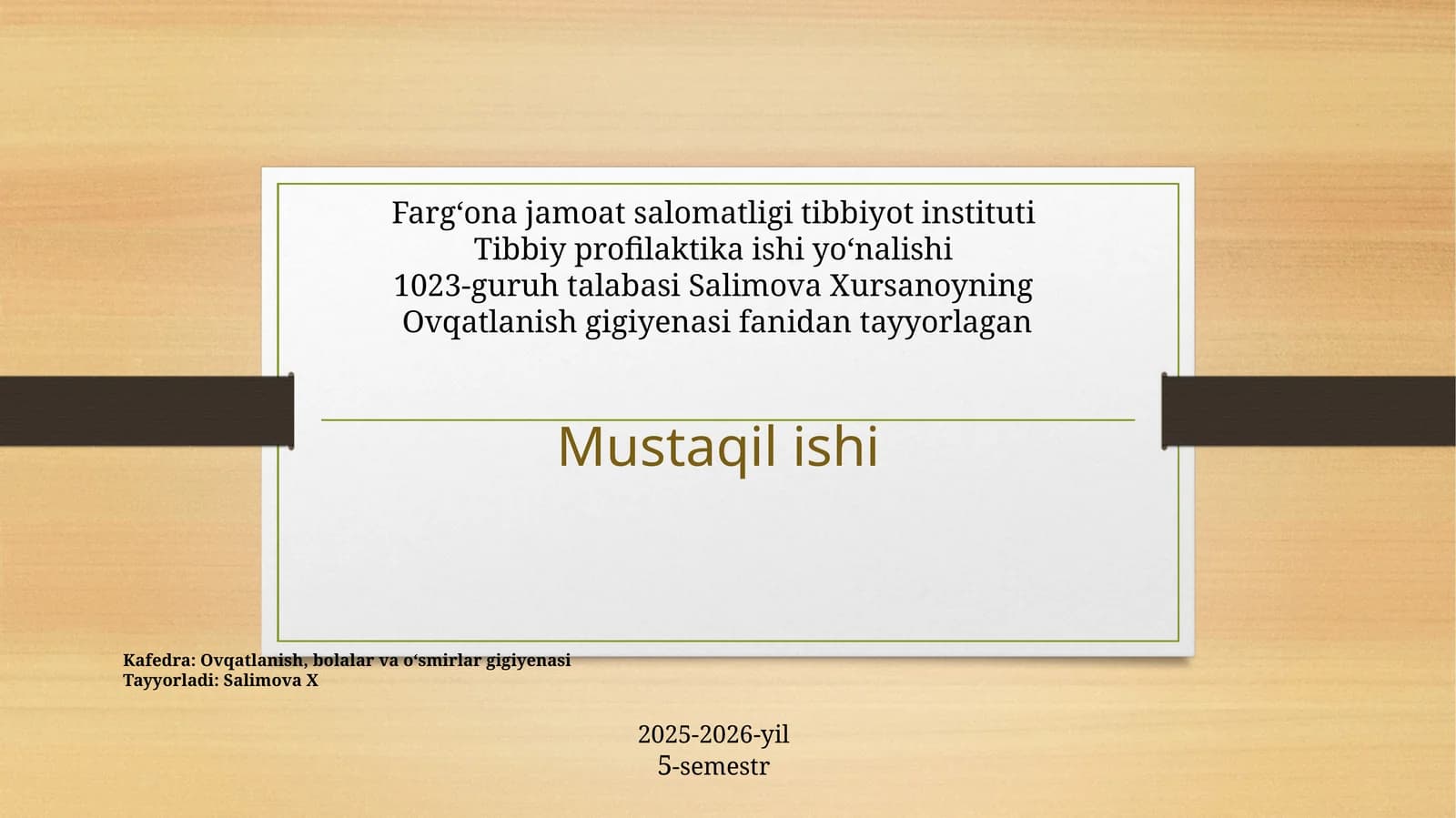 Talabalar haqiqiy ovqatlanishini oʻrganish