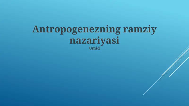 Antropogenezning ramziy nazariyasi