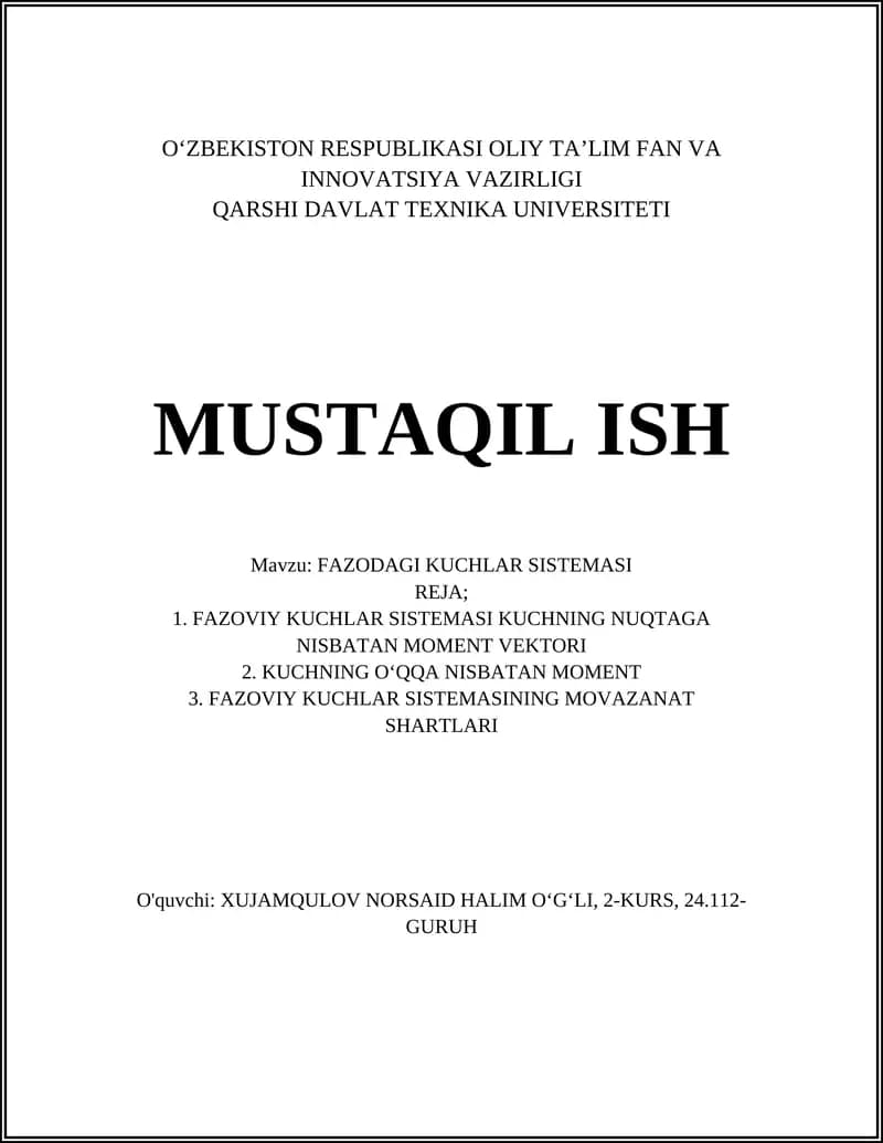 FAZODAGI KUCHLAR SISTEMASI