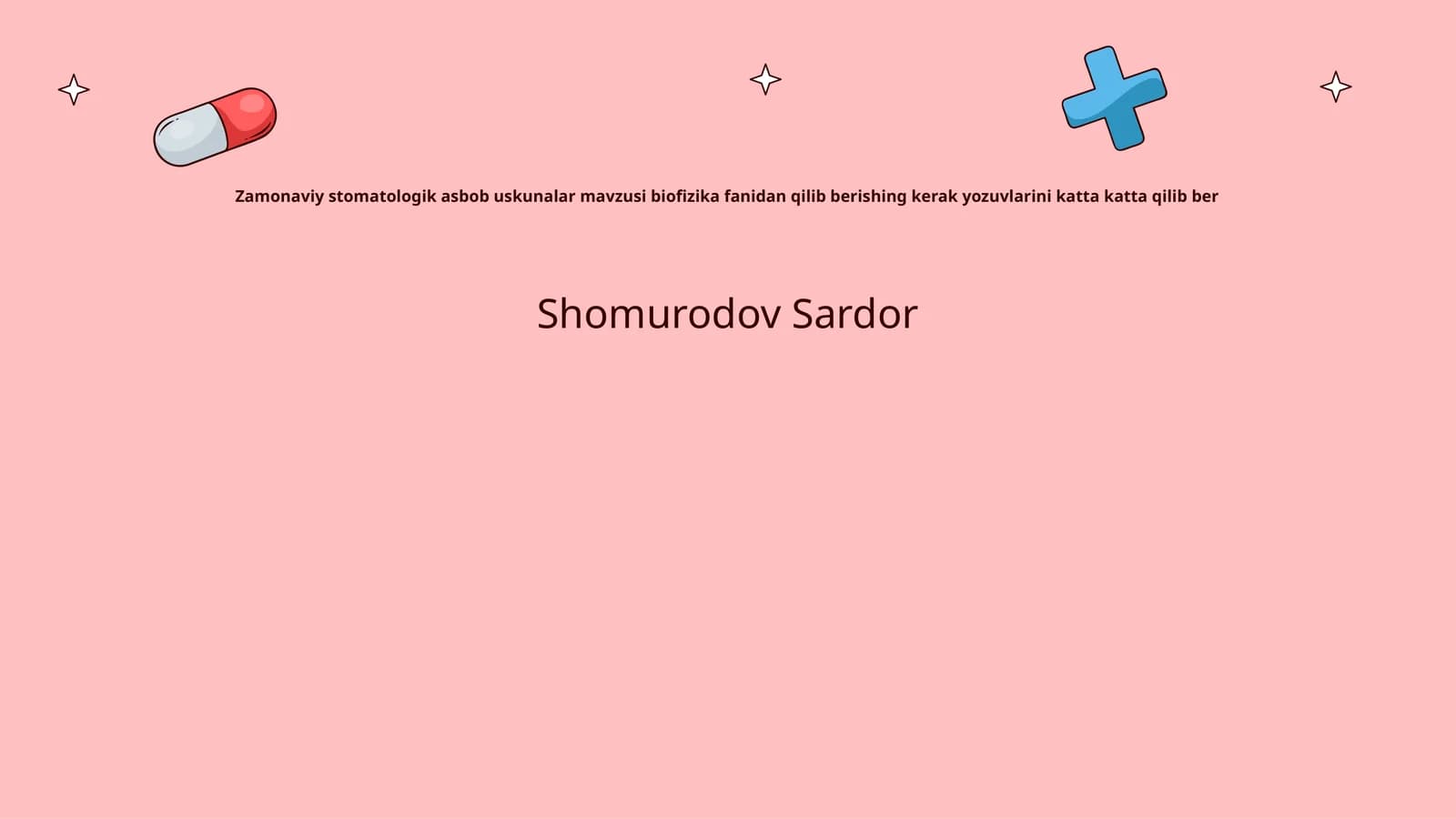 Zamonaviy stomatologik asbob uskunalar mavzusi