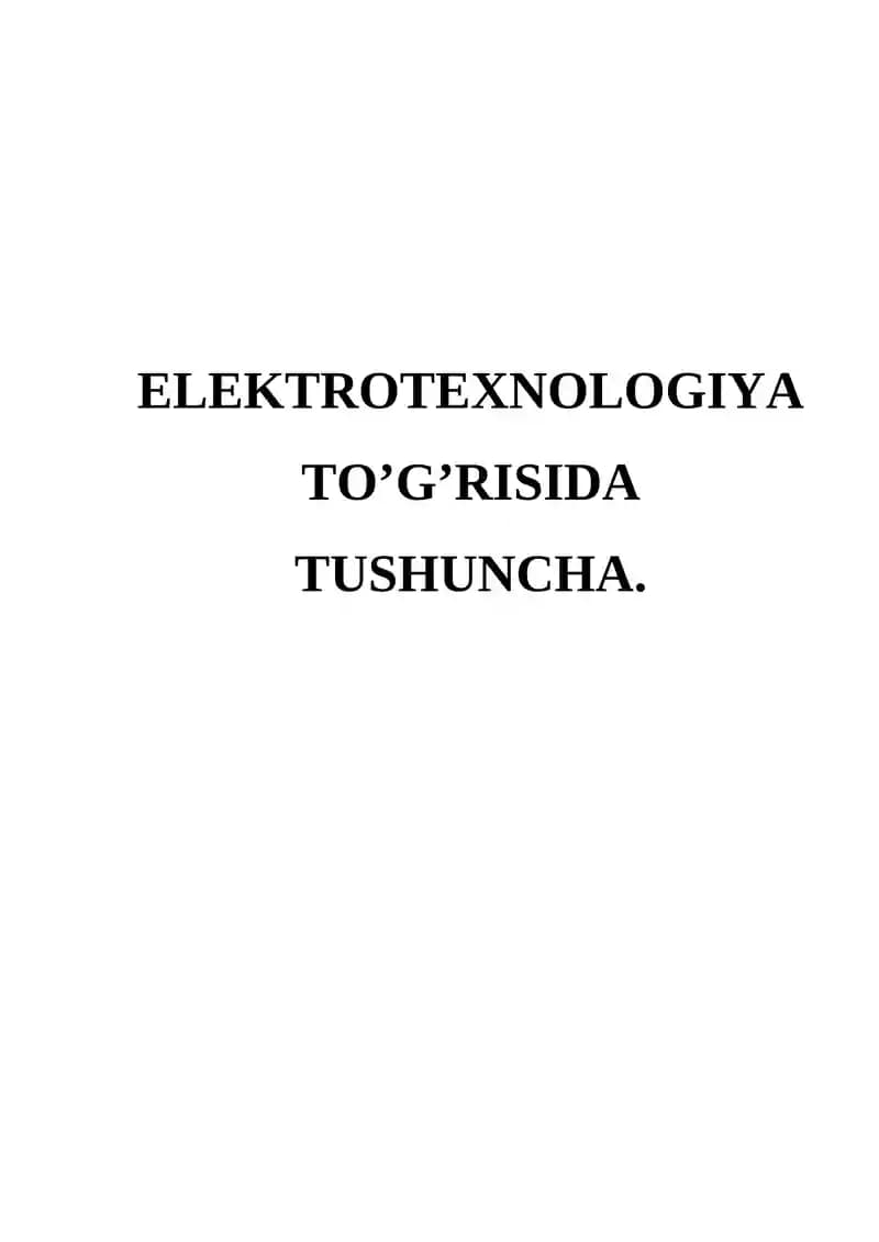 Elektrotexnologiya