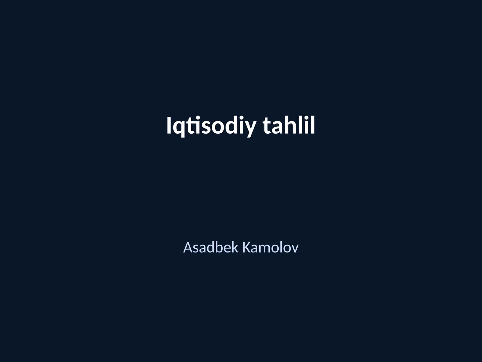 Iqtisodiy tahlil