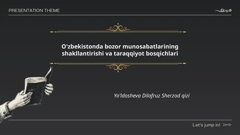 O'zbekistonda bozor munosabatlarining shakllantirishi va taraqqiyot bosqichlari