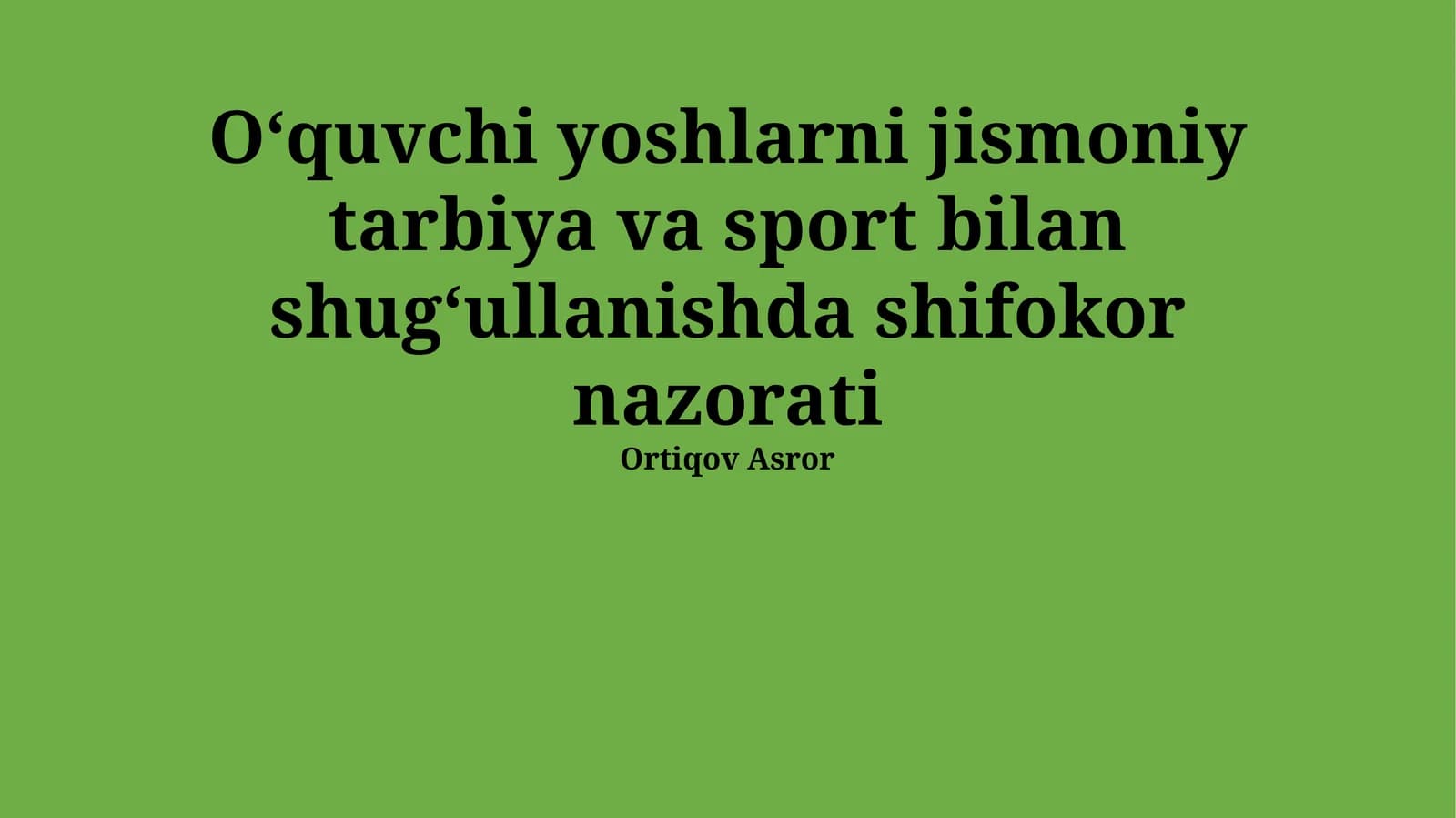 Jismoniy tarbiya va sportga tibbiy cheklovlar