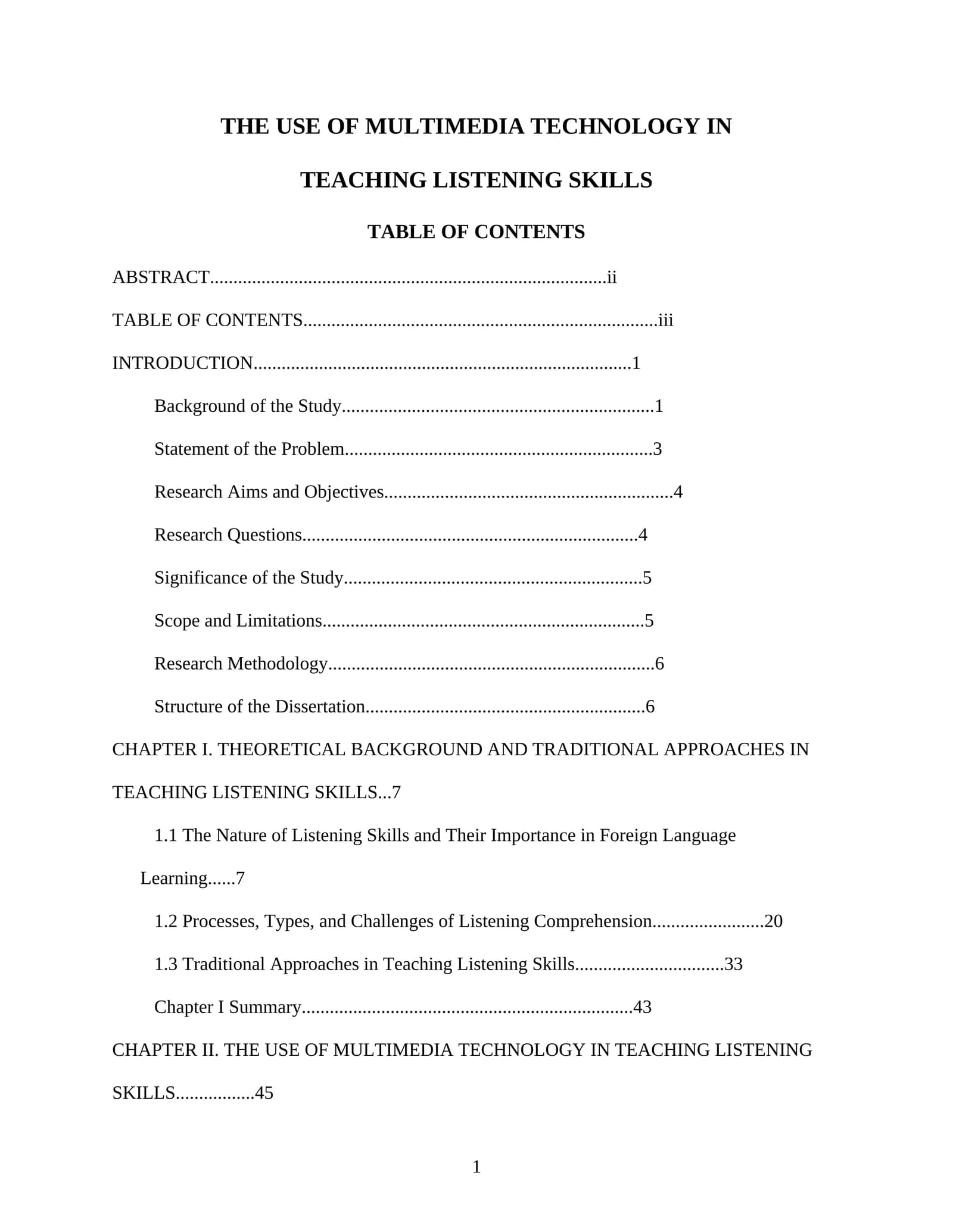 THE USE OF MULTIMEDIA TECHNOLOGY IN TEACHING LISTENING SKILLS
