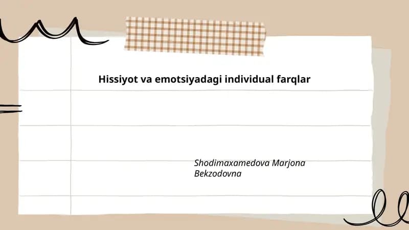 Hissiyot va emotsiyadagi individual farqlar