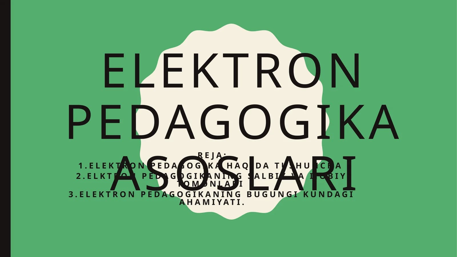 Elektron pedagogika asoslari