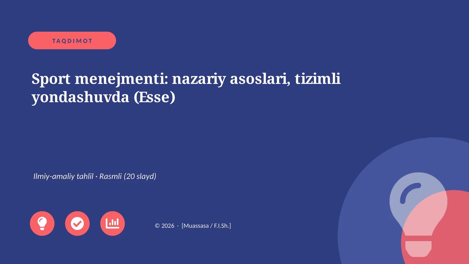 Sport menejmenti: nazariy asoslari, tizimli yondashuvda (Esse)
