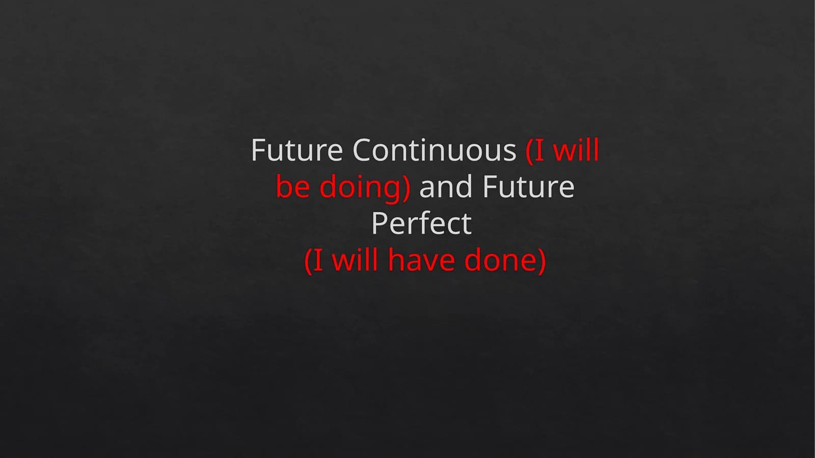 Future Continuous(I will be doing)and Future Perfect(I will have done)