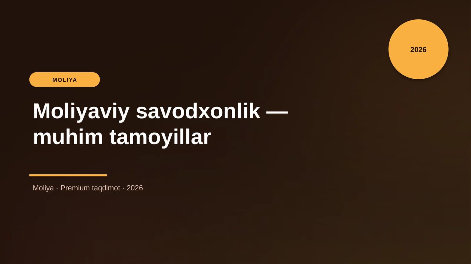 Moliyaviy savodxonlik — muhim tamoyillar