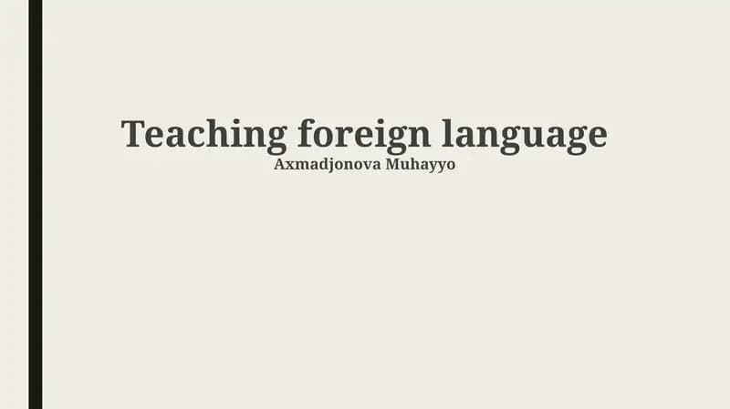Teaching foreign language