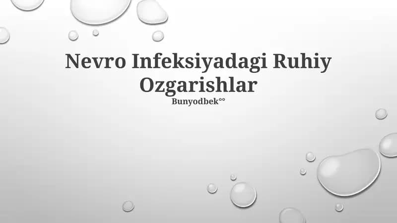 Nevro Infeksiyadagi Ruhiy Ozgarishlar