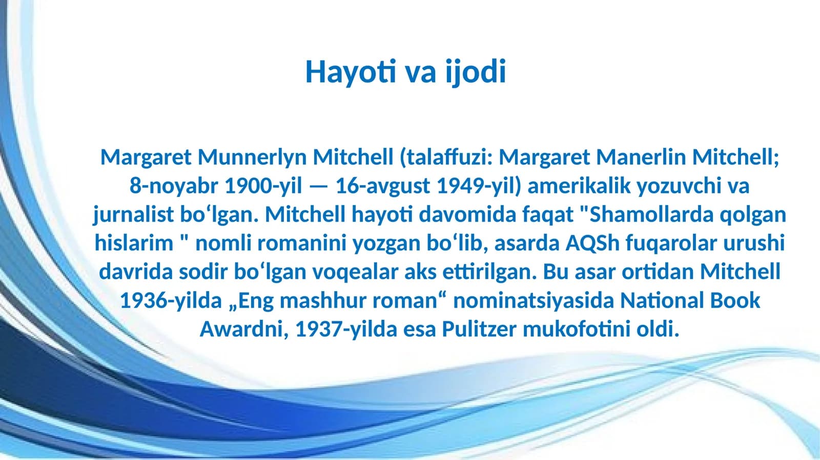 MARGARET MITCHELL - Shamollarda qolgan hislarim