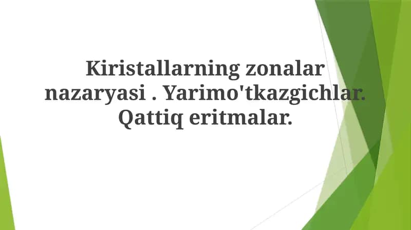 Kiristallarningzonalarnazaryasi
