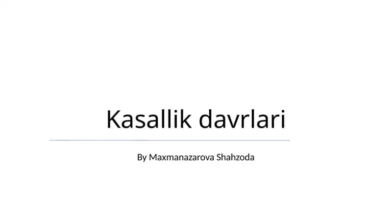 Kasallik davrlari