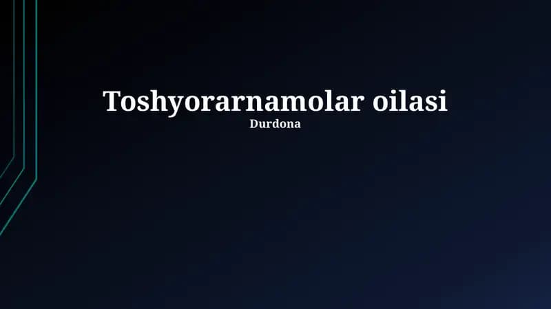 Toshyorarnamolar oilasi
