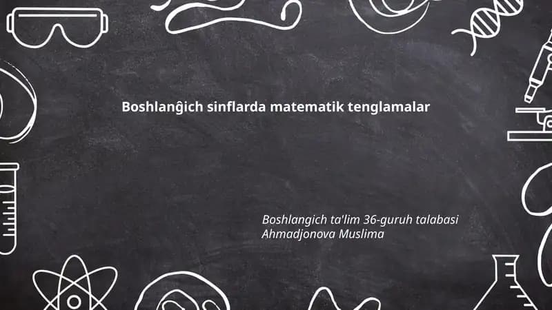 Oddiy tenglama tushunchasi