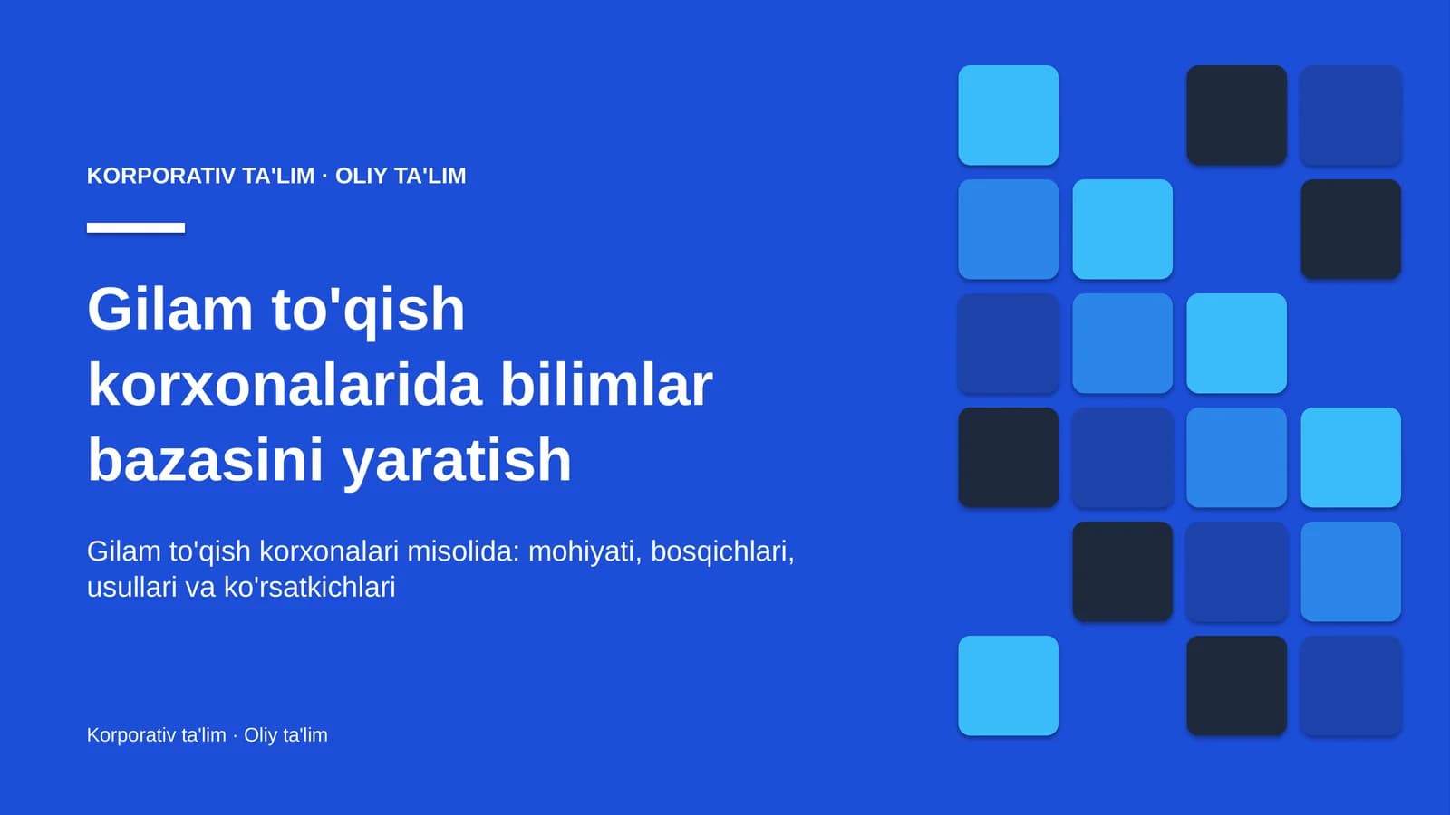 gilam to'qish korxonalarida bilimlar bazasini yaratish 6212