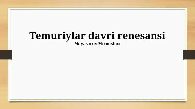 Temuriylar davri renesansi
