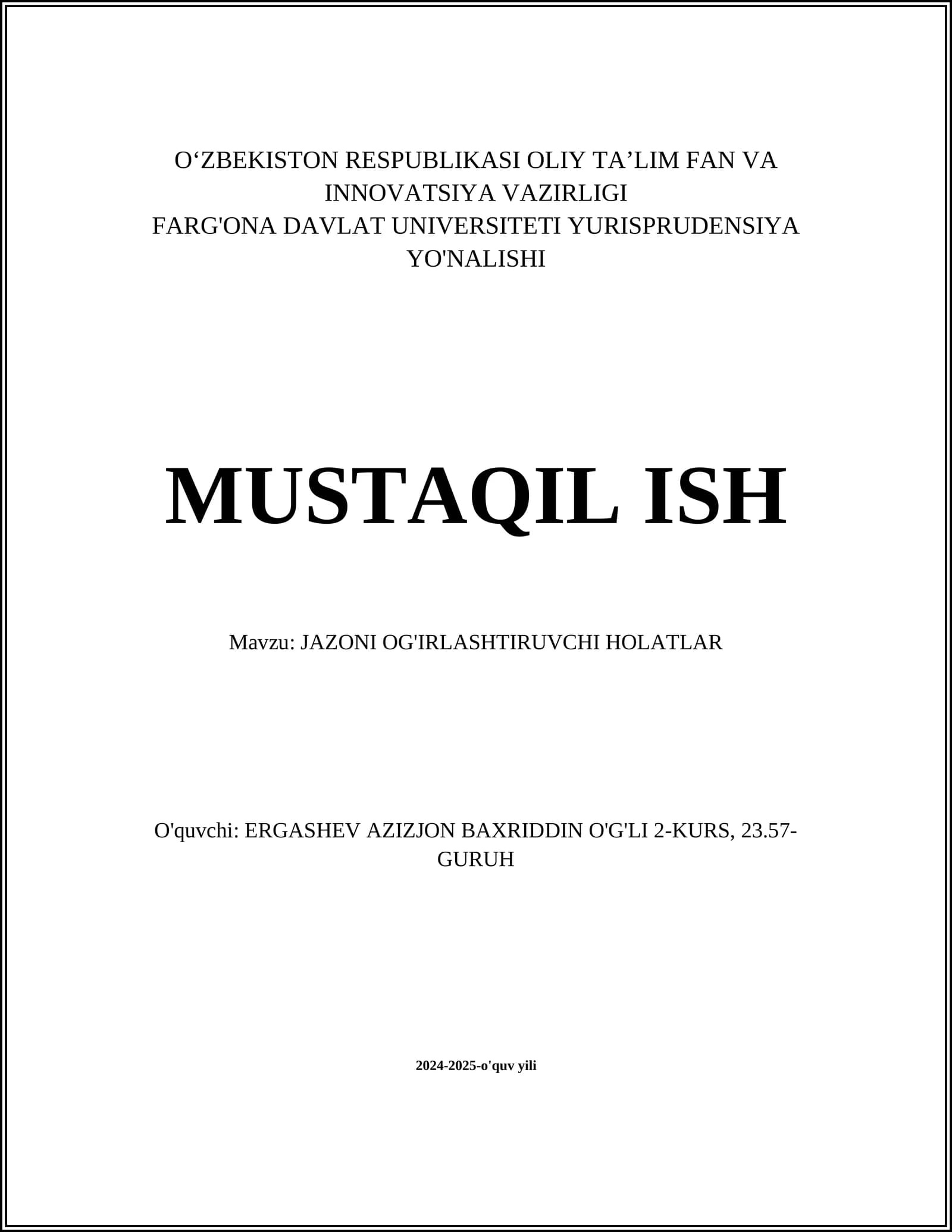 Jazoning maqsadi