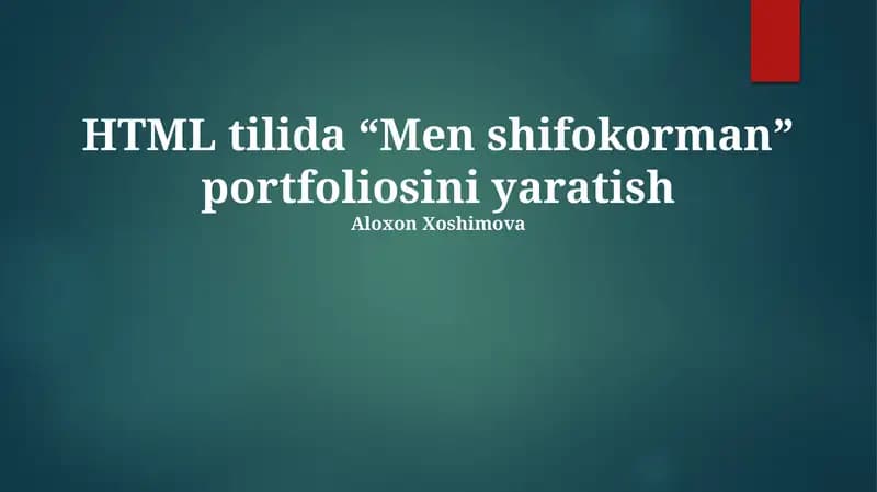 Men shifokorman portfoliosi