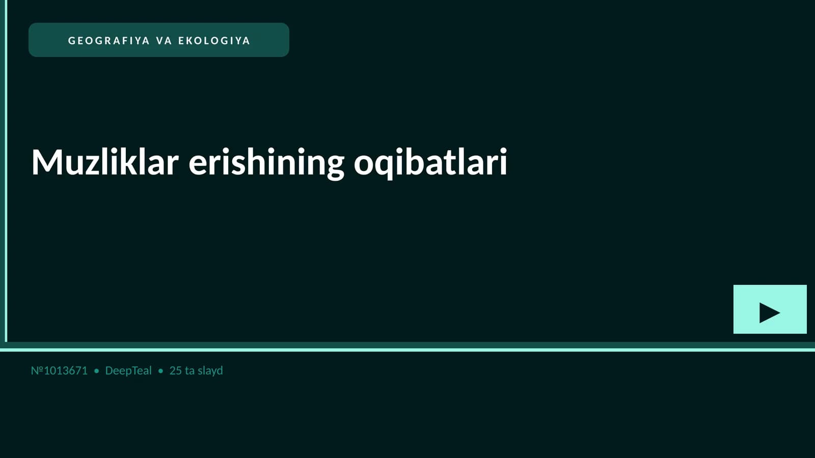 Muzliklar erishining oqibatlari