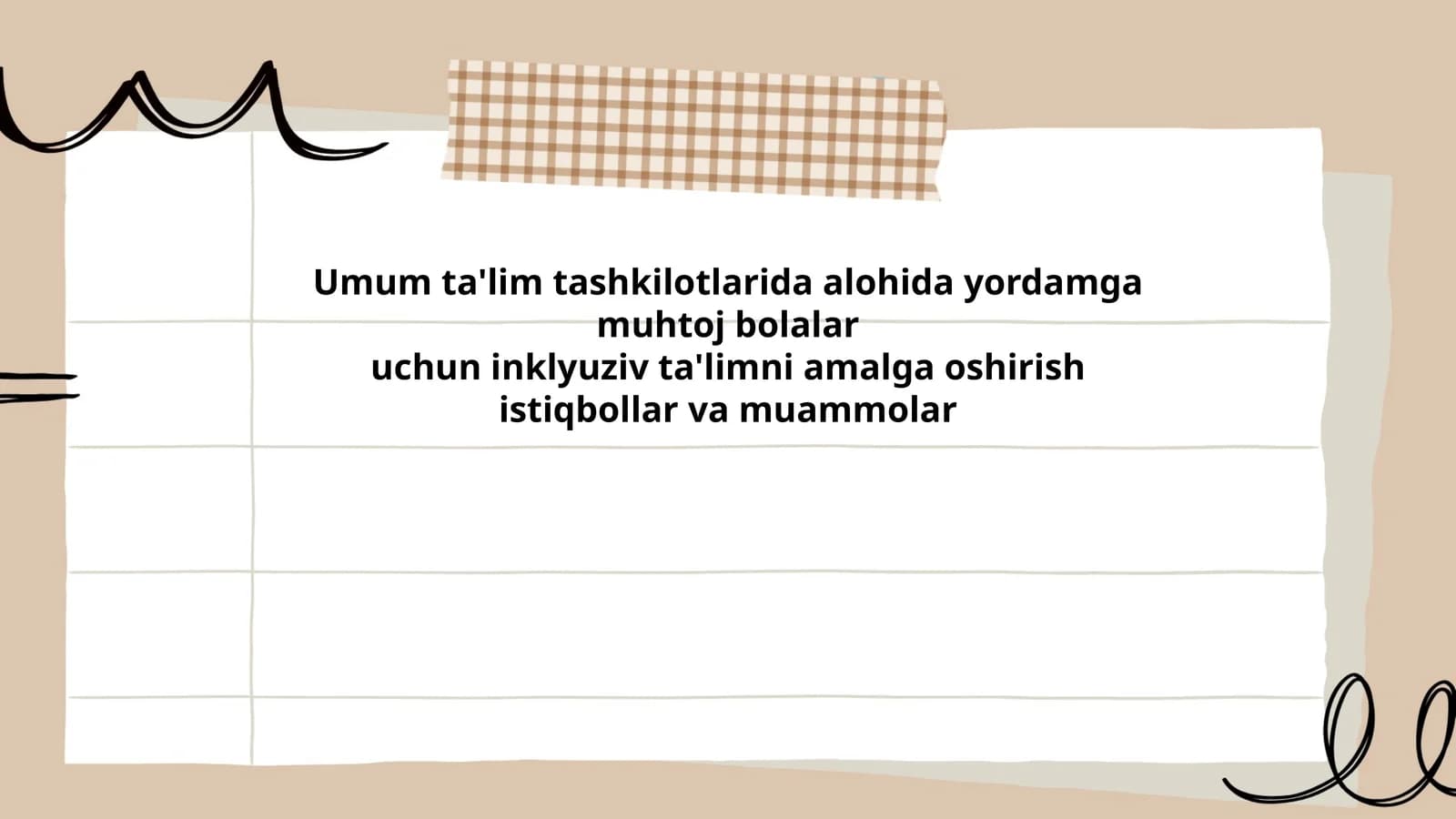 Inklyuziv ta'limning huquqiy asoslari va milliy siyosat