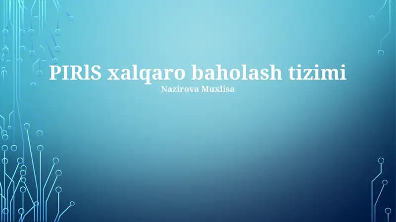 PIRLS xalqaro baholash tizimi