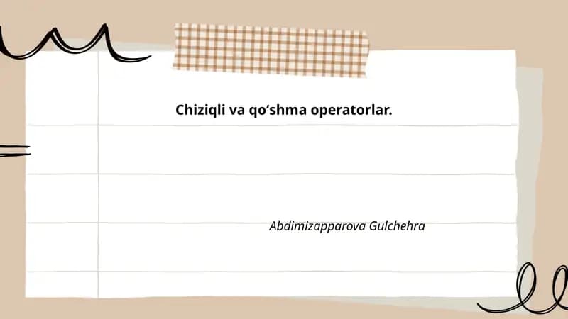 Chiziqli va qoʻshma operatorlar