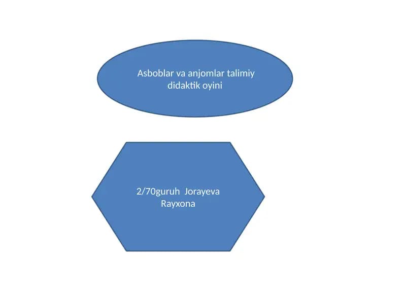 Asboblar va anjomlar talimiy didaktik oyinlari