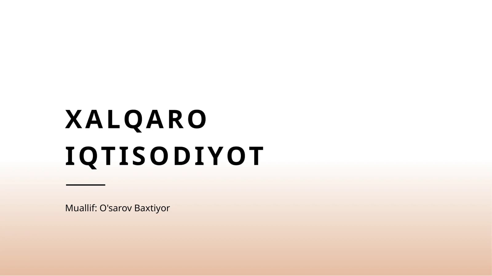 Xalqaro iqtisodiyot